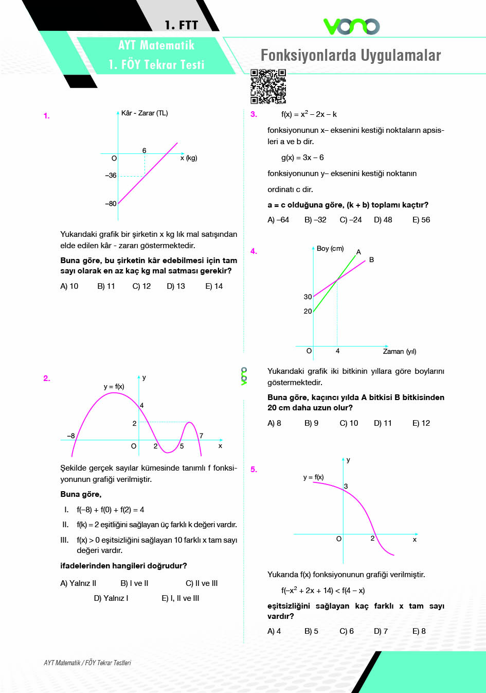 AYT Matematik Tekrar Test